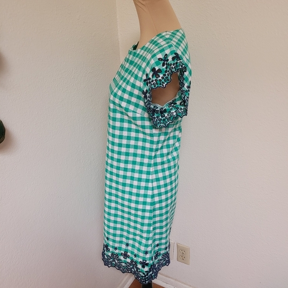 DraperJames Green Check Navy Eyelet Dress - Picture 5 of 6